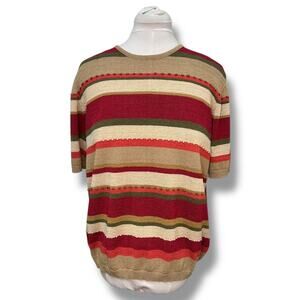 Alfred Dunner Vintage Women’s Short Sleeve Crew Neck Knit Sweater, size XL